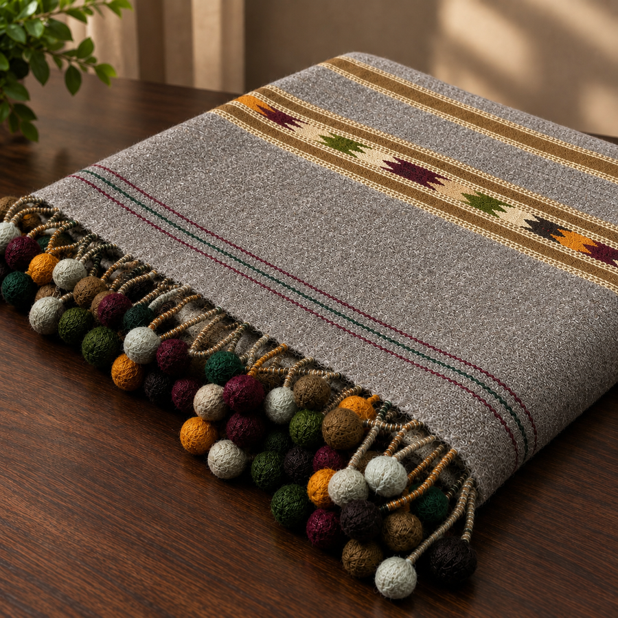 SHARI light grey 5-Gola Shawls