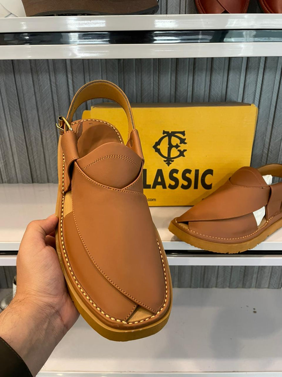Premium camel Gogo Skechers peshawari Chappal