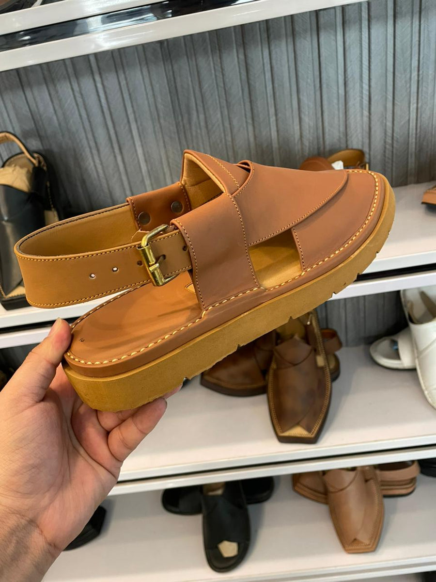 Premium camel Gogo Skechers peshawari Chappal