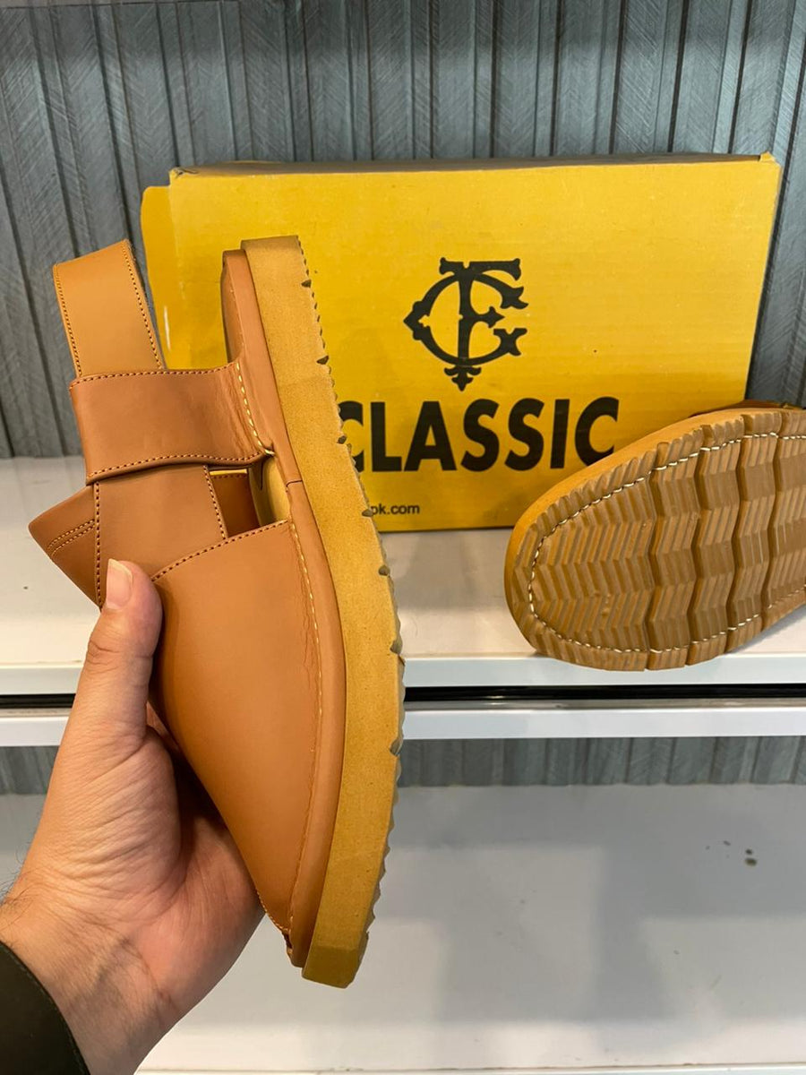 Premium camel Gogo Skechers peshawari Chappal