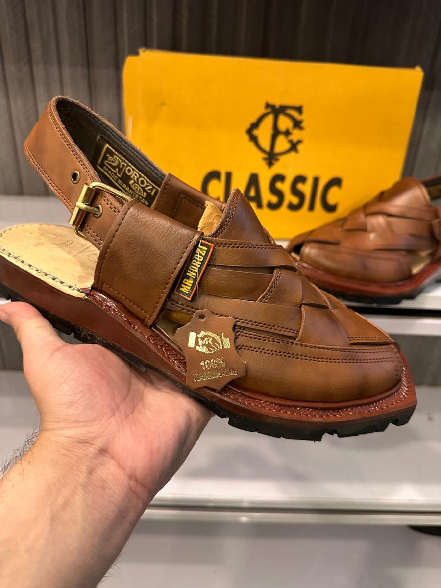 norozi brown peshwari chapal
