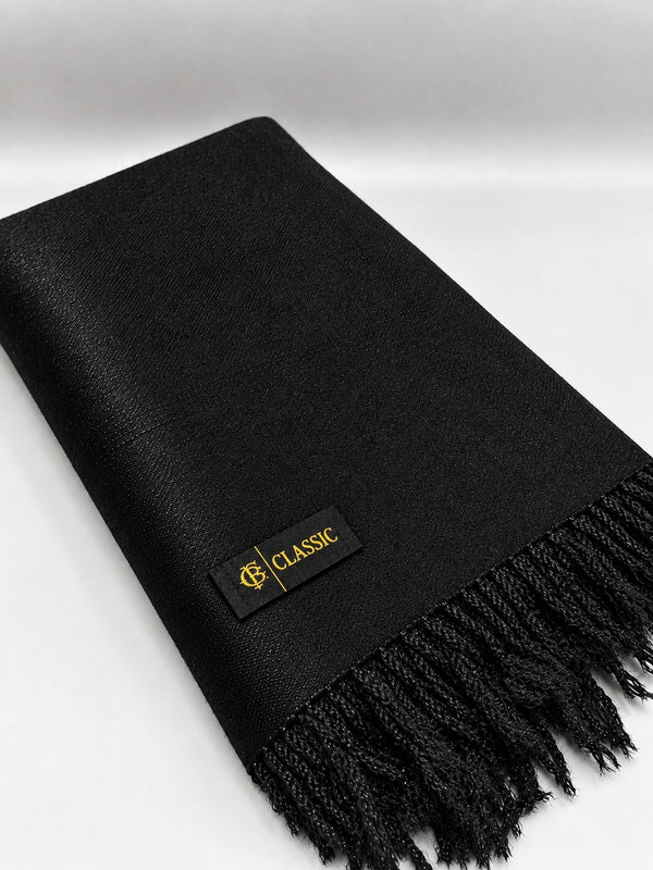 Premium Australian Lamb Wool Shawl – Plain Black