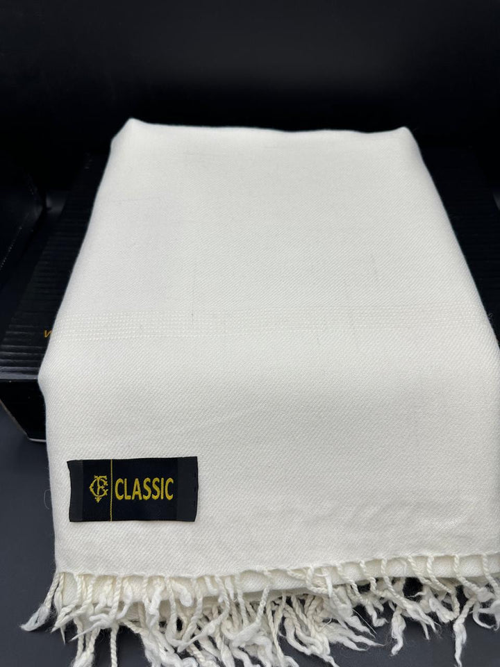 premium Australian Lamb Woolen plain white shawl