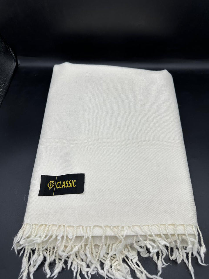 premium Australian Lamb Woolen plain white shawl