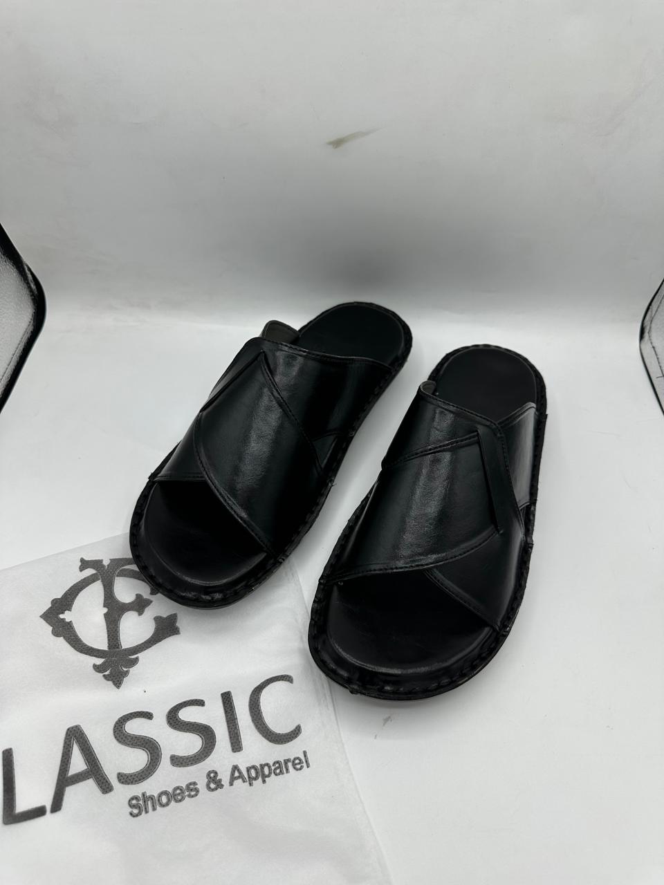 Arabic Skechers soul  Handmade Slippers black ( Soft) 