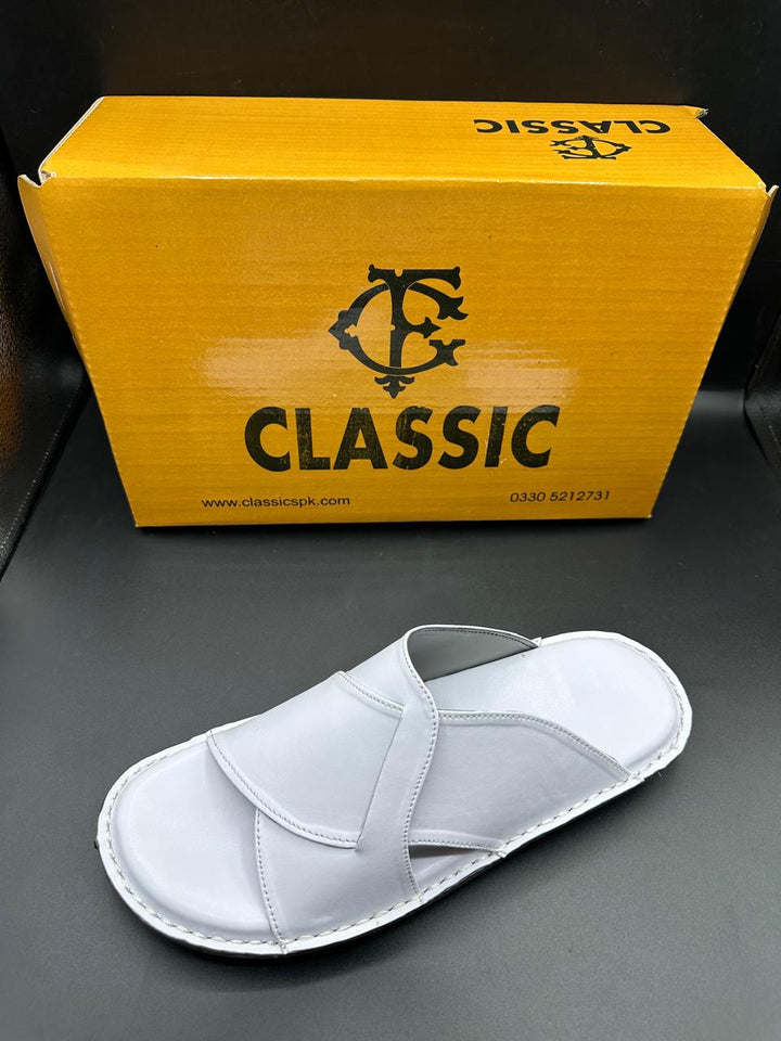 Arabic Skechers soul Handmade Slippers white  ( Soft)