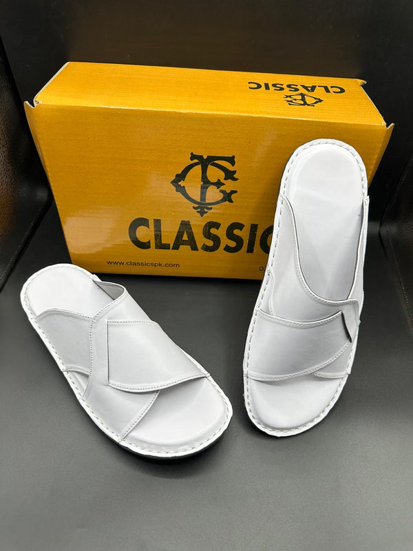 Arabic Skechers soul Handmade Slippers white  ( Soft)