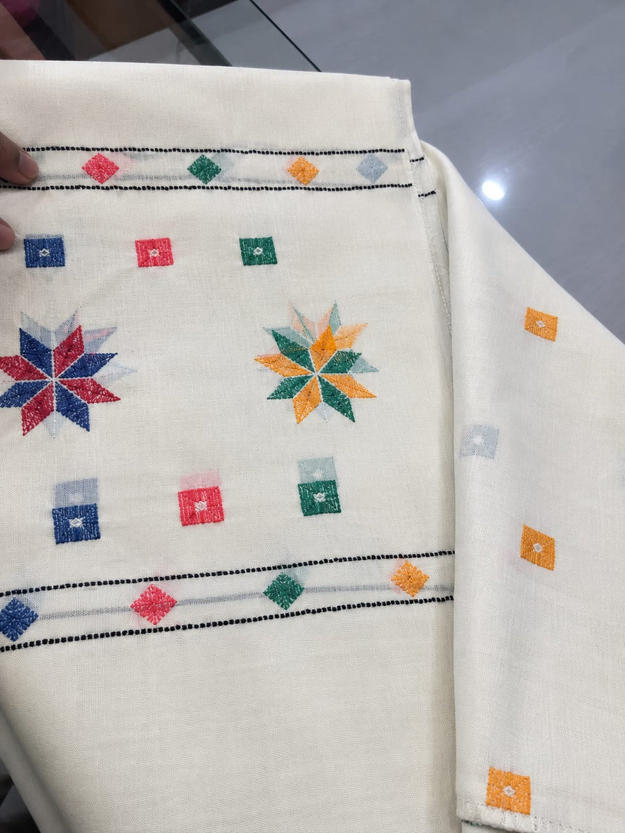 premium shatush women shawl off white