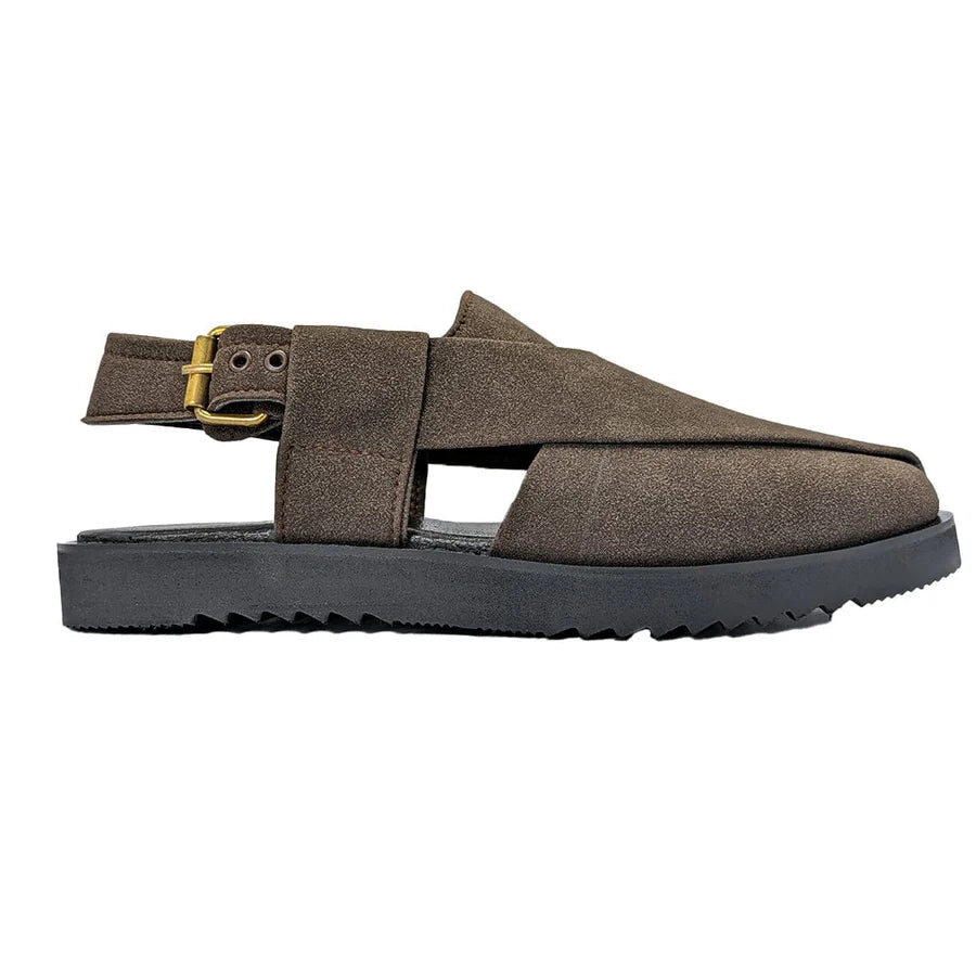 Lite Brown Suede Traditional Peshawari chapal