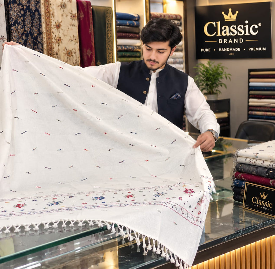 premium shatush women shawl off white